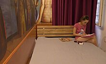 petite teen alice flashes shaved tight pussy and naked ass wearing just tshirt and shoes