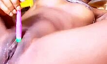 Skinny black girlfriend Chidinma spreads narrow ass playing with wet pussy in homemade solo