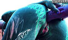 teasin my shaved ass an pussy with anal dildo... masturbatin til i gotta piss so bad!!