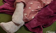 horny stepsis ruined my orgasm edging with her small 18+ feet in cute socks pajamas!