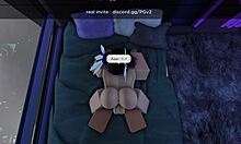 Blonde roblox teen fucks fit college guy hard in game