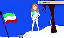TEEN 18+ GIRL PEES STANDING IN ART ACADEMY STUDIO