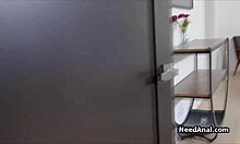 huge dildo stretches blonde teen ass before cock