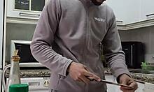 cooking tortilla naked jerking off cumming on food feels so good