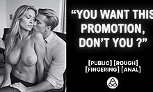 does boss fuck employee wet pussy in office for promotion creampie?