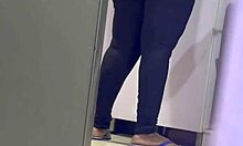 hidden cam catches housekeeper's big fat bbw ass peeking out