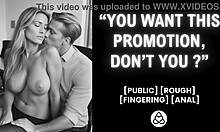 does boss fuck employee wet pussy in office for promotion creampie?