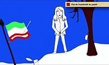 TEEN 18+ GIRL PEES STANDING IN ART ACADEMY STUDIO