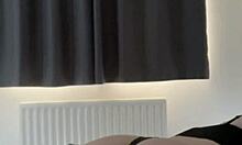 step daughter fingers her wet pussy while step dad chills next door on webcam