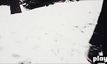 Snowy Day Sensual Fuck With Horny Brunette's Big Tits!