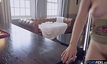 shy redhead teen yaya gets pounded like a sex toy. rough fucking makes her scream and climax hard