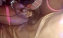 wanna see this mature ebony shemale stroke her monster cock till facial cumshot?