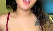 Horny asian slut gags on hard cock pov sloppy deepthroat ends with cum on boobs