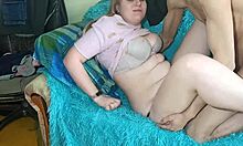 lucky boy bends over fat stepmom for homemade doggystyle creampie sex