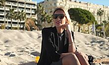 Anouk Blonde Sucks Cock with Sultry French Passion