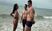 Pounding unknown beach babe bent over with Bruno Abate's monster cock outdoors