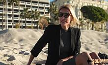 Anouk Blonde Sucks Cock with Sultry French Passion