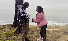 whoa flexible babe in spandex gets stretched and banged outdoors 😈🌳