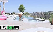 Lucky Voyeur Pounds Petite Ebony Princess in Teamskeet Classic Cowgirl