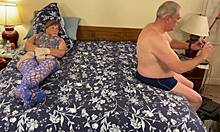 granny carmen gags on cock deepthroating till hot cum fills her mouth