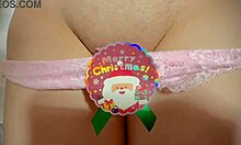 Unwrap virgin shaved pussy as first-time Christmas gift reveal