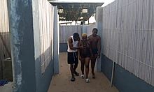 me and my friend spot big boobs beach girl then rough fuck her juicy pussy creampie deepthroat licking balls