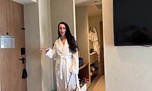 stepson can't resist watching mommy try on swimsuits... leads to wild bent over doggystyle sex 😈💦