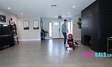 pounding petite teen's tight cunt with monster cock