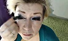 Married Russian pornstar Aimee's hot milf makeup tutorial turns steamy