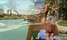 Short hair teen babe, wanna see her pussy get hammered for gooey finish?