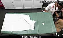 Holy shit, shy gymnast nurse fucks doctor patient acrobatically doggystyle to fix drug test with monster cock threesome!