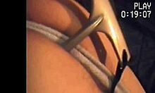 bisexual amateur dude tied up takes anal scraper handle and vibrating dildo tease