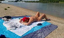 Ariela Rider Flashes Shaved Pussy Tits on Danube Bank Publicly