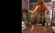 hotwife steffi dances then flashes her bare cunt close-up