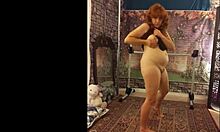 hotwife steffi dances then flashes her bare cunt close-up