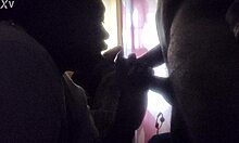 submissive girl next door gags on rough black cock