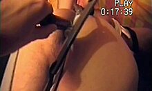 bisexual amateur dude tied up takes anal scraper handle and vibrating dildo tease