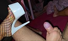 mature blonde mommy in lingerie stockings high heels spreads curvy fat ass for hardcore pounding