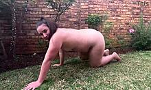 Small Boobs Pawg Unleashes Massive Pee Over Rose Bush