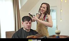 Barbershop Blowjob Frenzy! Stacy Cruz Devours Michael Fly's Cock!