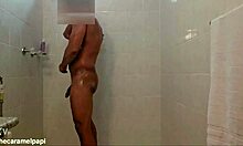 sniffing her used panties in bath gets my cock rock hard