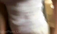 horny babe's natural tits bounce wild in lingerie tease