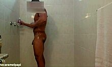 sniffing her used panties in bath gets my cock rock hard