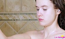 Skinny 18+ Brunette Teen Mommy Showers Before Daddy Casting Interview