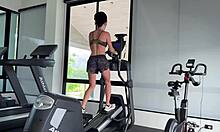 gym girl strips naked after sweaty workout bares all outdoors!