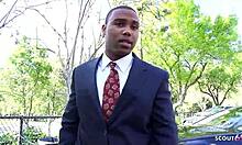 Cougar Wife Cheats with Best Friend's Big Black Cock Stranger Behind Husband