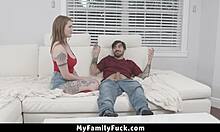 Aria kai hot redhead stepsis rides stepbro cowgirl following family traditions tight pussy gripping