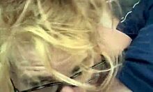 Streetwalker glasses slut deepthroats cock swallowing cum after bareback mouth creampie