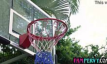 Sneaky Big Boobs MILF Stepmom Fucks Young Stepson Behind Husbands Back