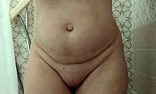 naughty housewife sneaks quick orgasm shower fuck at mummy's place